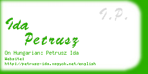 ida petrusz business card